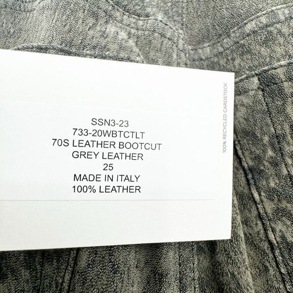 Re/Done 70s Lamb Leather Stretch Bootcut Seamed Leather Pants Olive Size 25 NWT - Picture 11 of 11